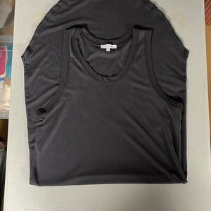 Medium ribbed tshirt dress. Charcoal gray